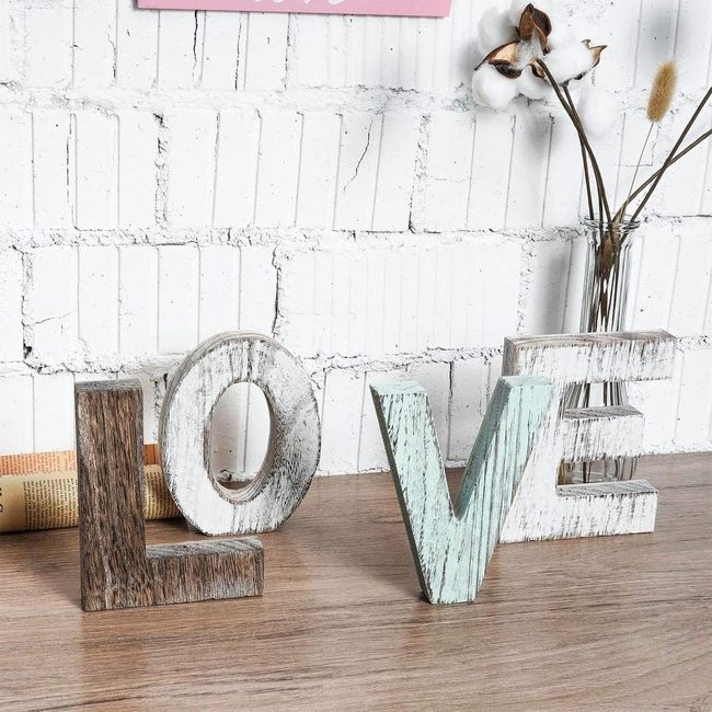 Multicolored Wood Love Letters