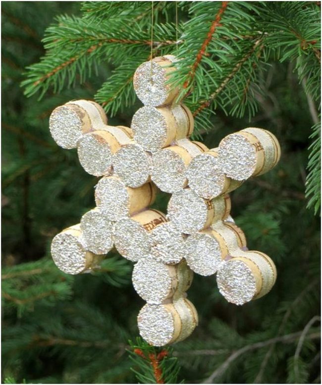 Glittered Cork Stars