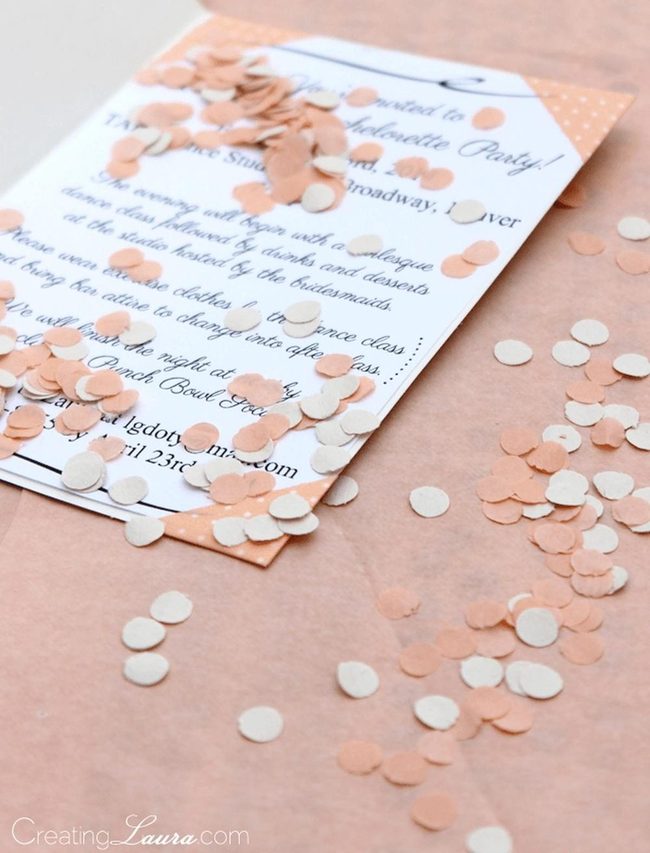 Peach Confetti Invitation Celebration
