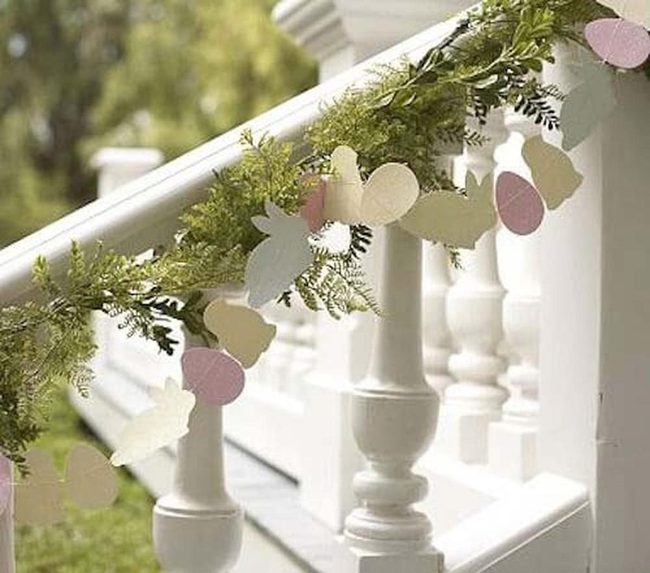 Cardstock Bunnies And Eggs Garland
