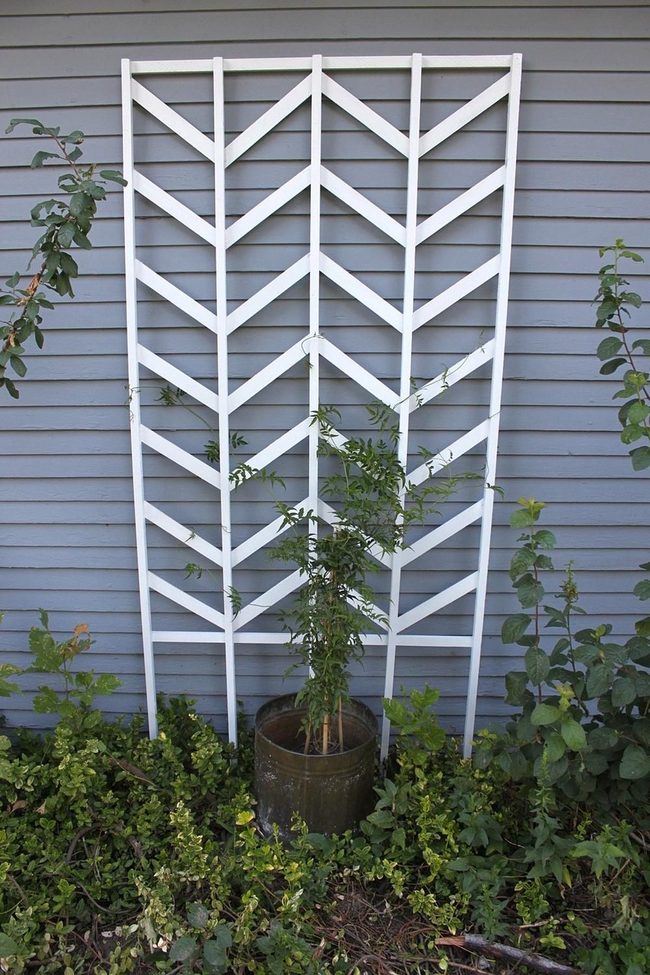 White Chevron Garden Trellis