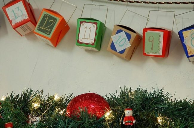 Numbered Paper Boxes Daily Countdown