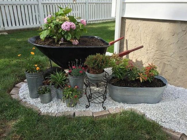 Overflowing Wheelbarrow Flower Display