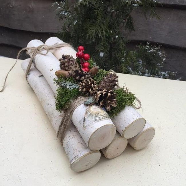 White Birch Logs With Natural Accents