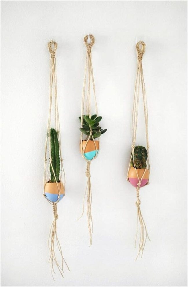 Handwoven Eggshell Succulent Holders