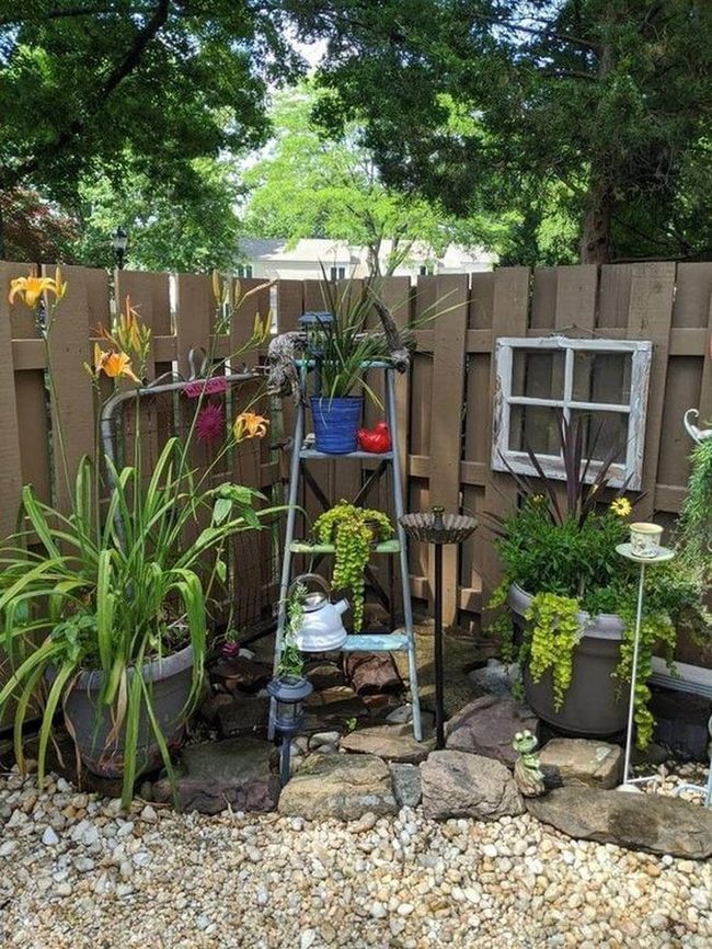 Ladder Garden With Cascading Flowers