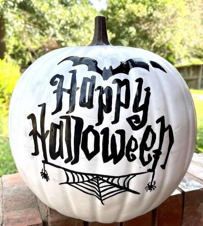 Black Lettered White Pumpkins