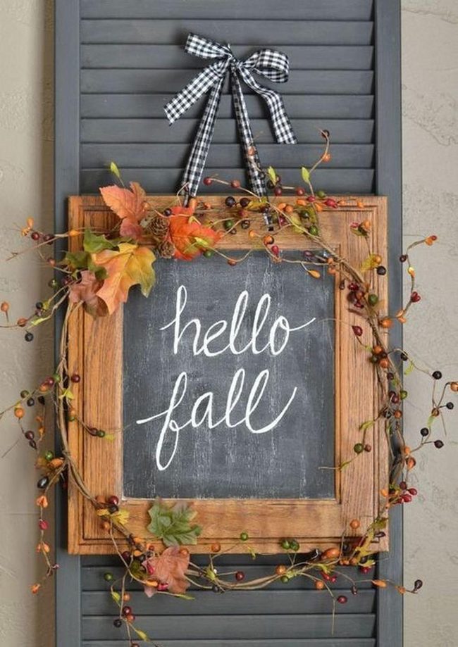 Chalkboard Script With Autumn Vines