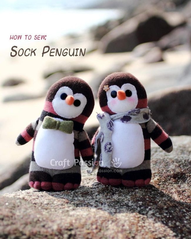 Striped Sock Penguin Pals