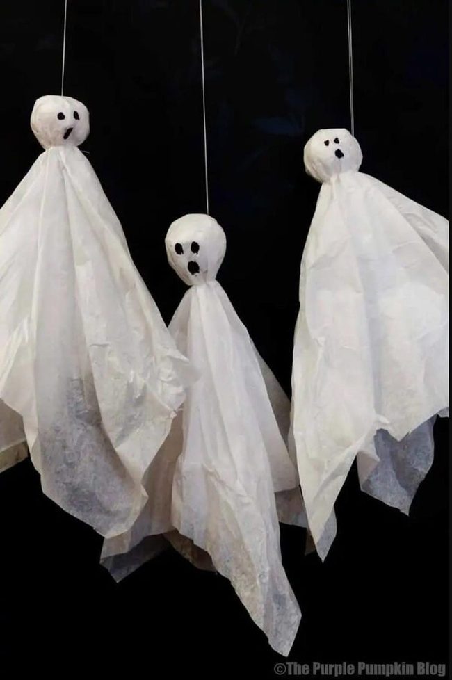 Silky White Floating Ghost Forms
