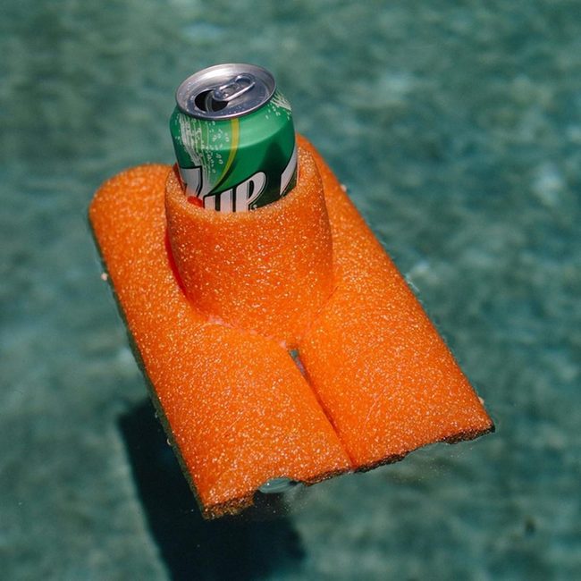 Bright Orange Float With Built-In Drink Holder