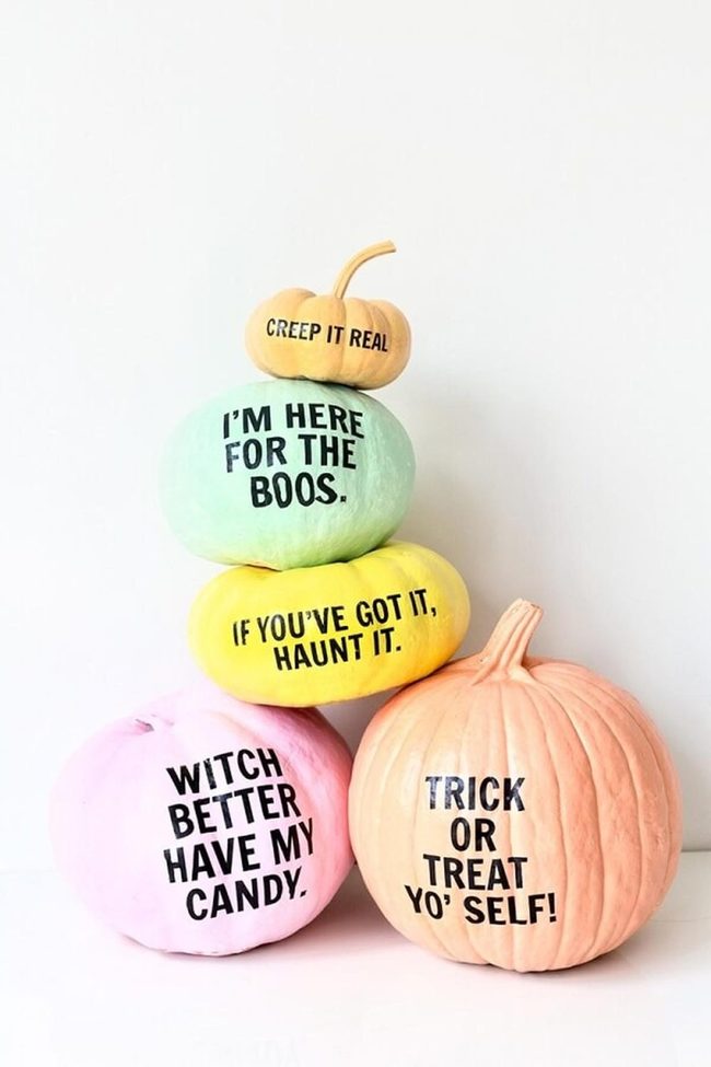 Black Text Pastel Pumpkins