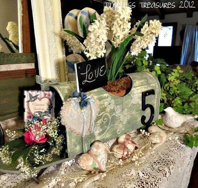 Mailbox Garden In Soft Green