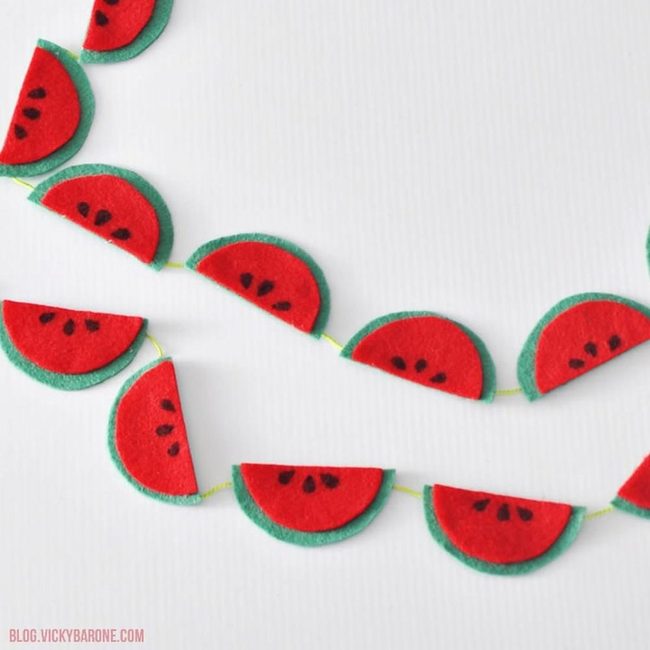 Red Felt Watermelon Garland