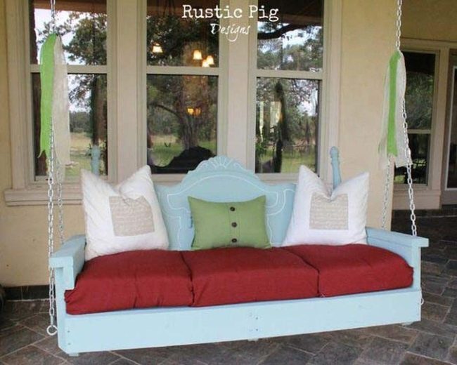 Carved Headboard Backyard Swing