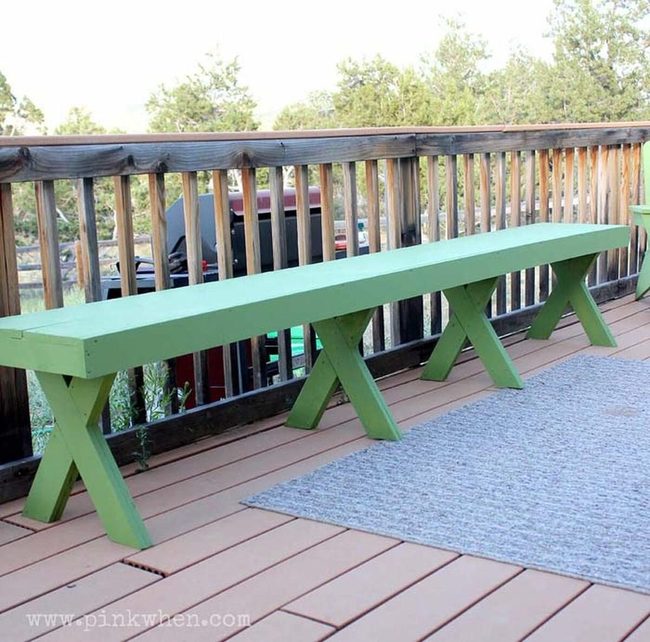Elongated Green Bench Statement Piece