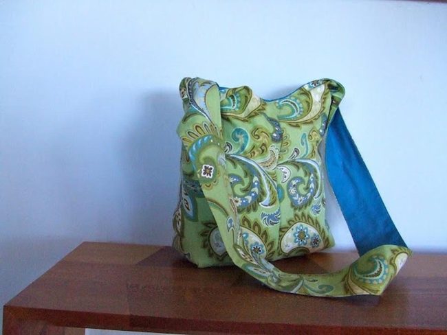 Swirling Green Blue Fabric Bag