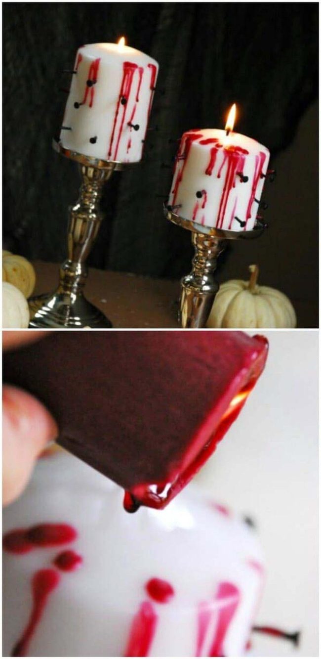 Bleeding Red Wax Candles