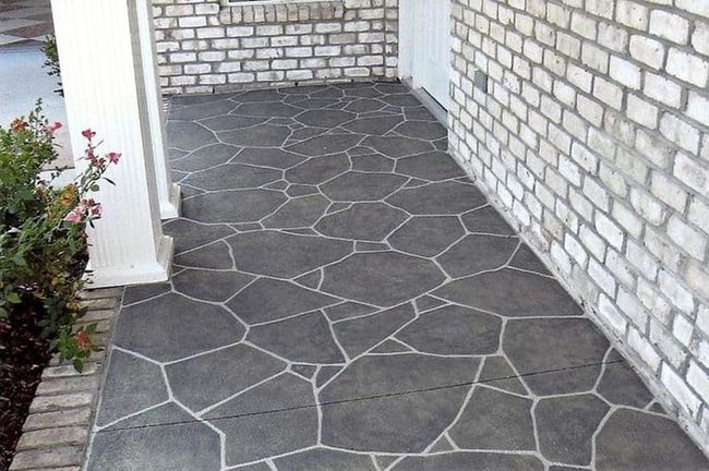Whitewashed Brick Stone Patio