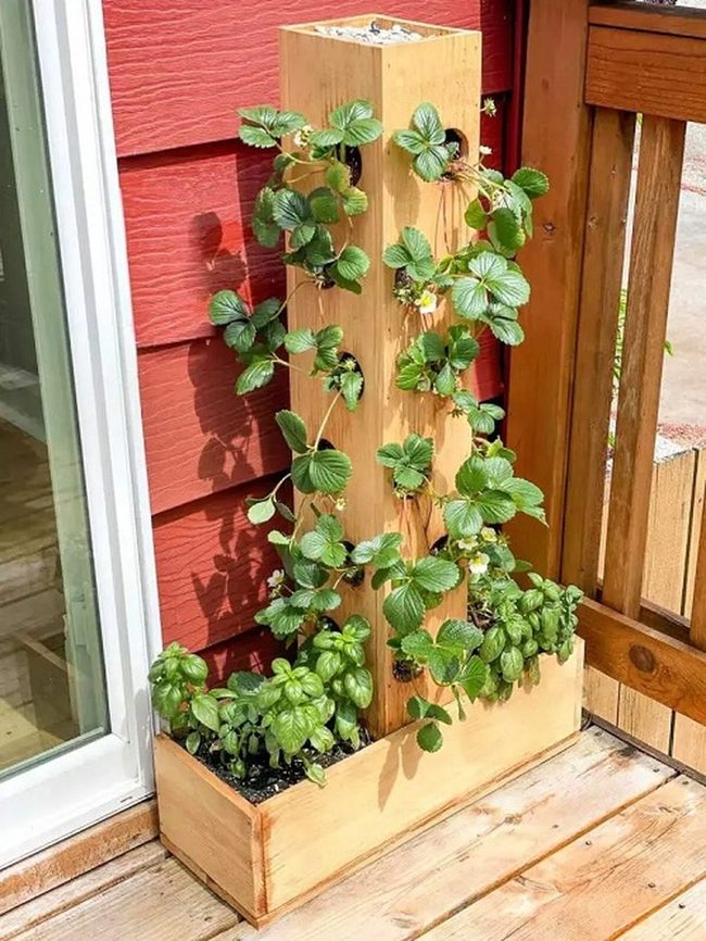 Stacked Terracotta Flower Tower