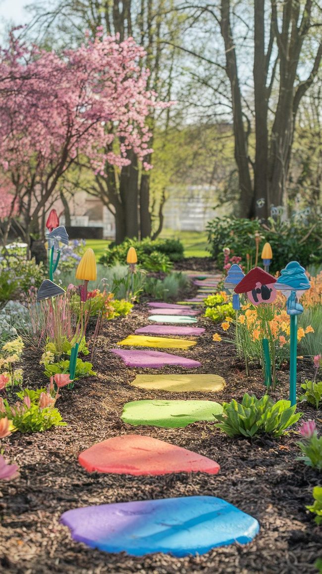 Colorful Stepping Stones Alfresco Path