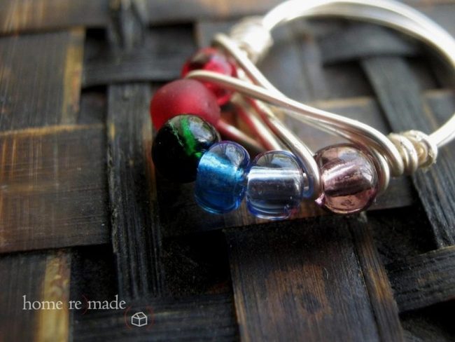 Colorful Glass Beads With Silver Wire