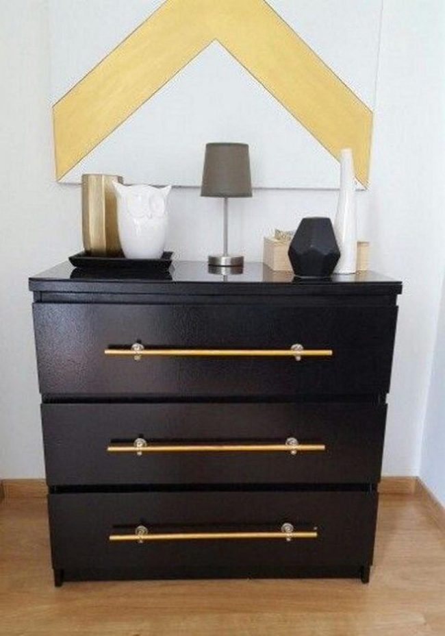 Black Dresser Gold Hardware Yellow Mirror