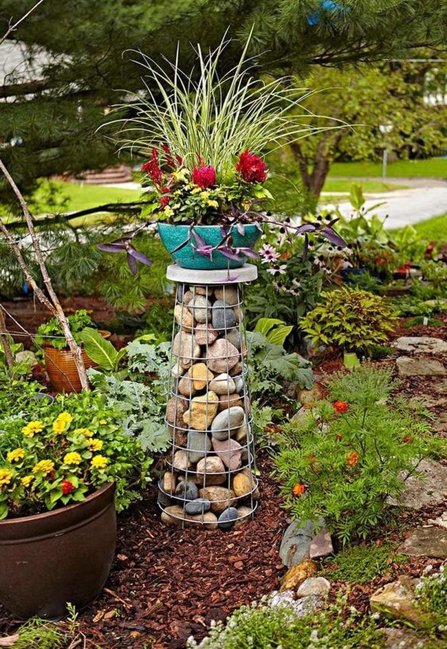 Stone Column Garden Feature