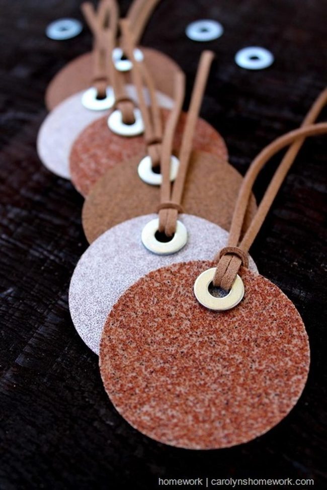 Leather Tags With Earthy Pink Tones