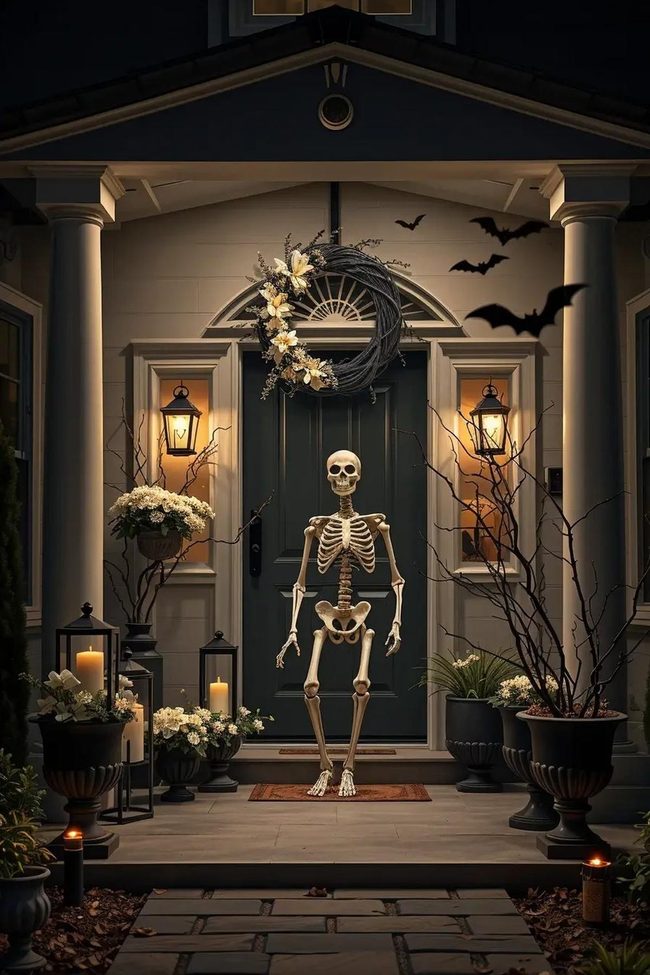 Projected Skeleton Porch Theater