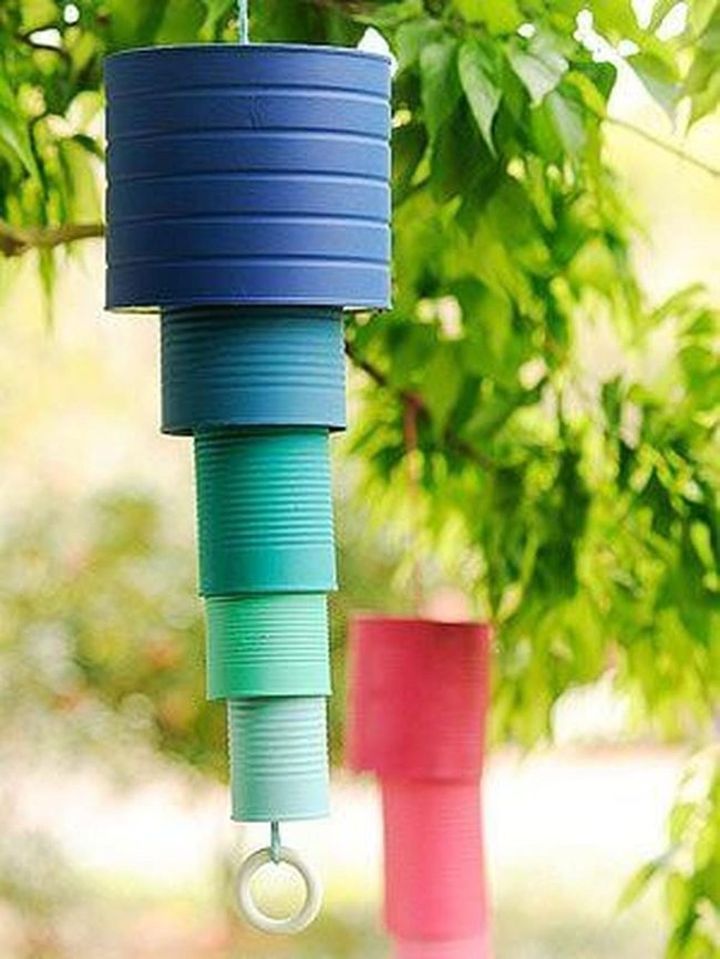 Blue-Green Tin Can Chimes