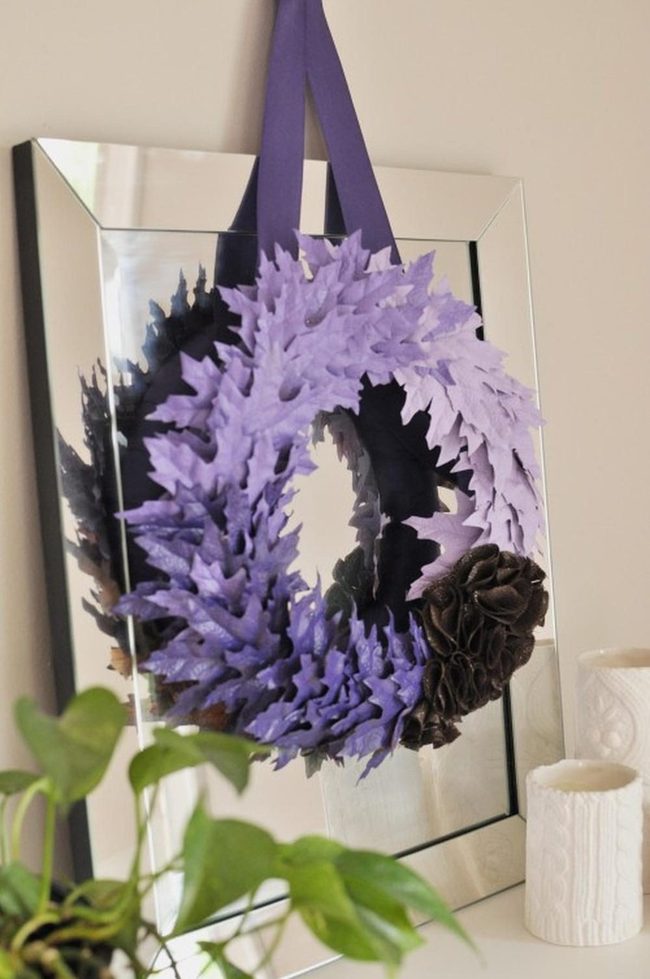 Deep Purple Wreaths, White Accents