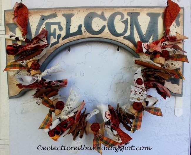 Burnt Orange Fabric Garland