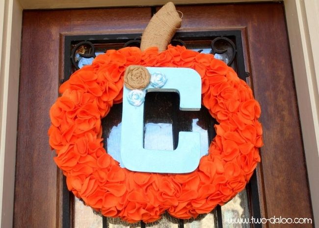 Pumpkin Orange Letter Wreath