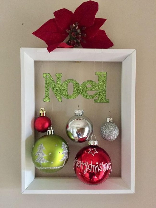 Red Ornament Christmas Message Frame