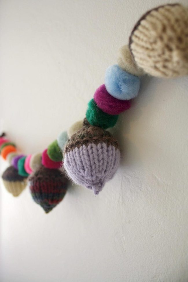Handmade Yarn Acorn Garland