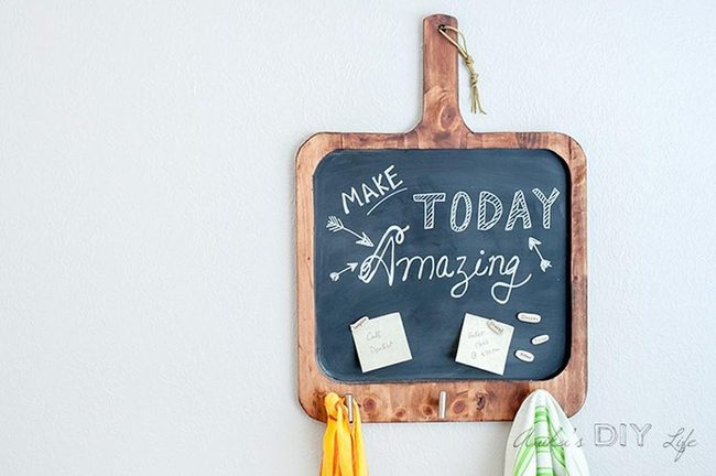 Wooden Frame Chalkboard Organizer