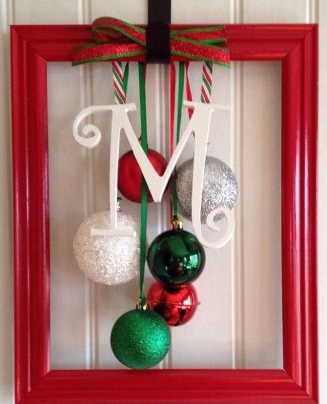 Red Frame Shimmering Ornament Letter