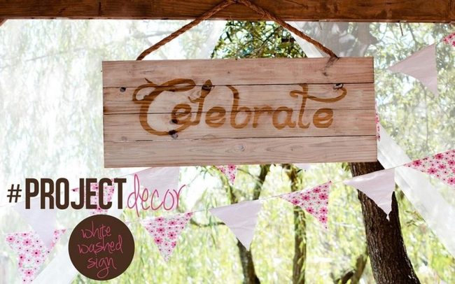 Whitewashed Wood Celebration Signs