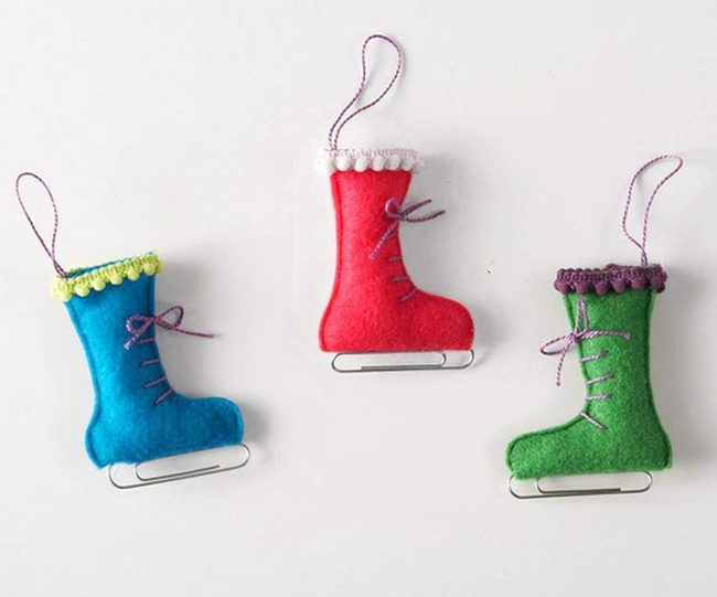 Tiny Felt Skates With Metal Blades