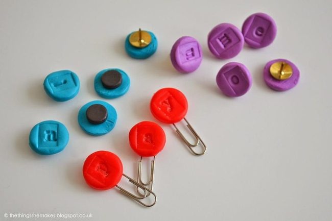 Colorful Clay Buttons Metallic Shine