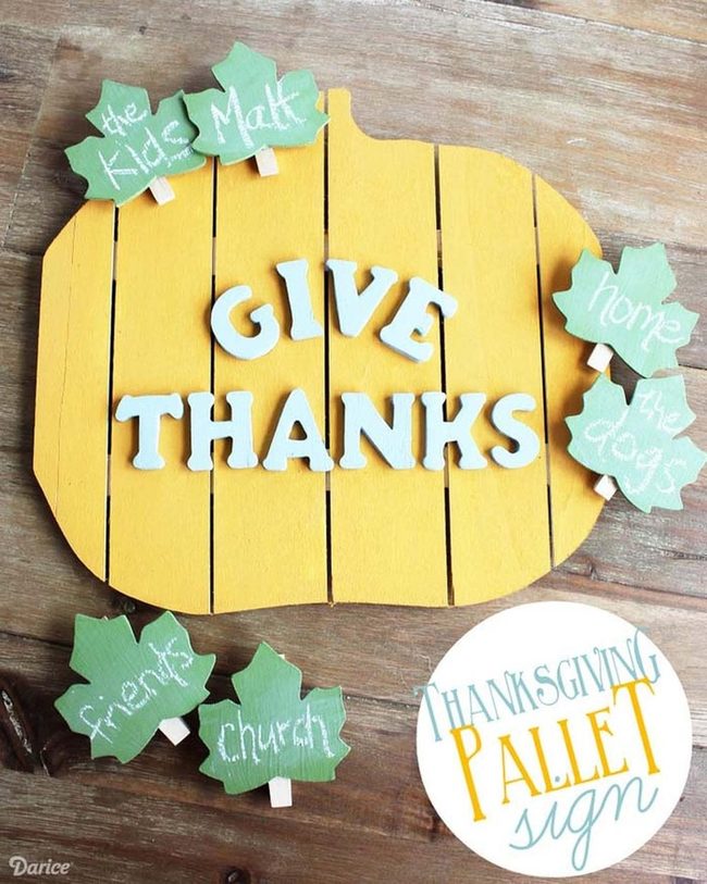 Wooden Pumpkin Gratitude Display