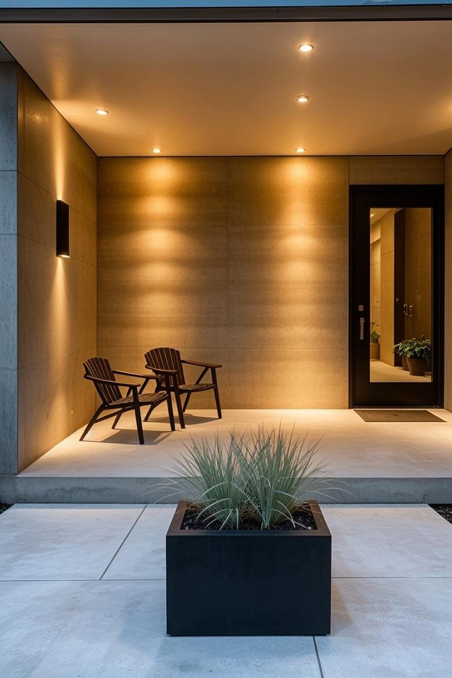 Sculptural Concrete Porch Statement