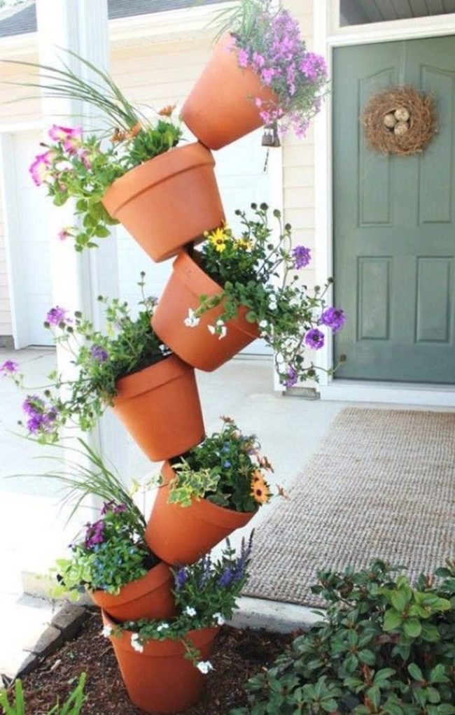 Tilted Clay Tower Garden