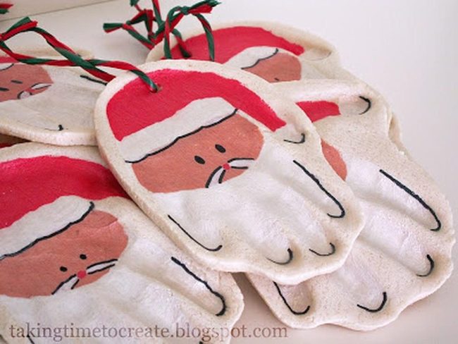 Red Felt Santa Ornaments