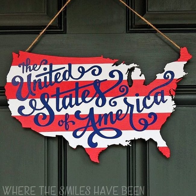 Red White Blue Wooden Entrance