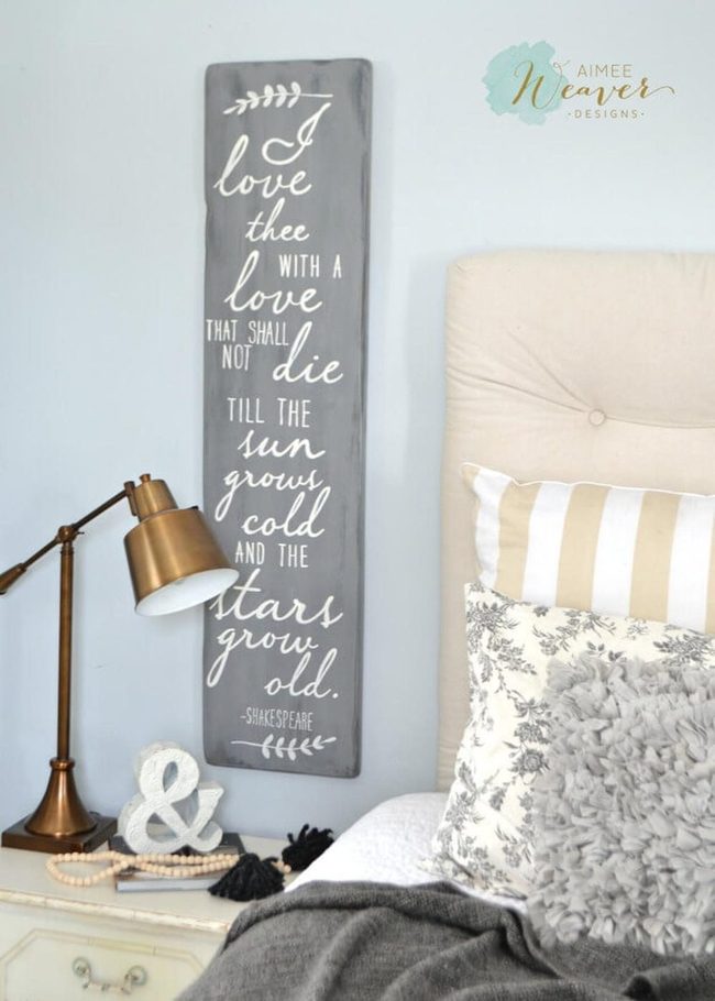 Gray And White Shakespeare Quote Sign