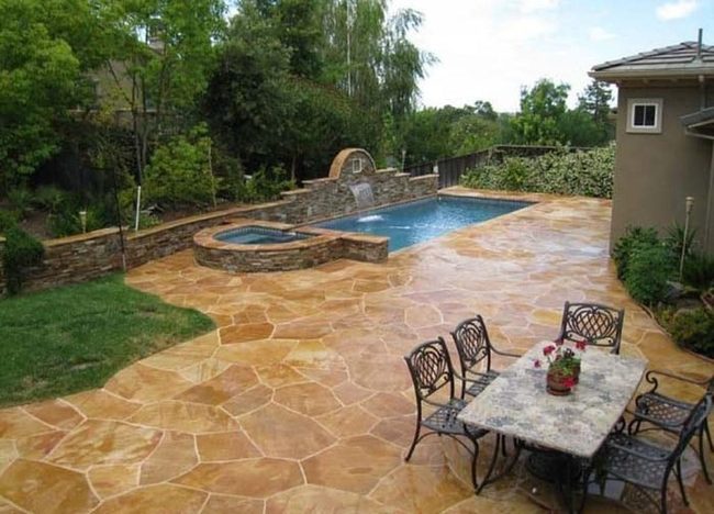 Slip-Resistant Stone Stamped Concrete