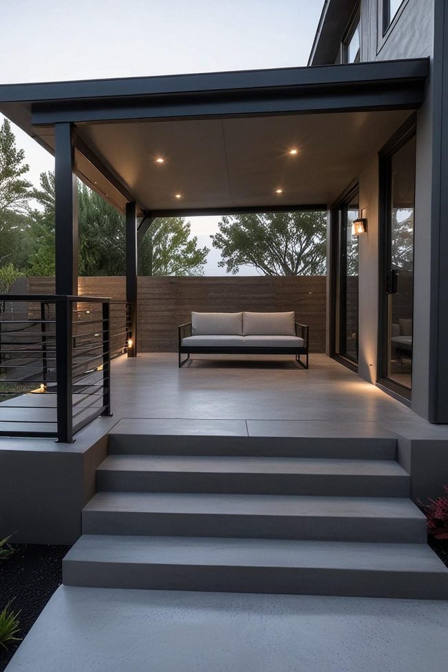 Mixed Concrete Textural Porch