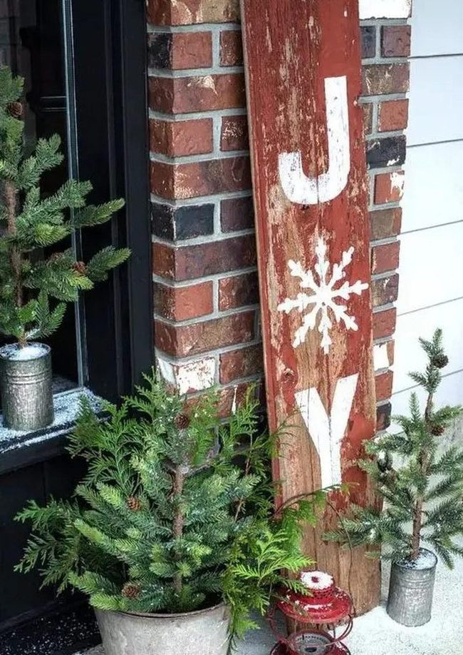 Red Joy Statement Porch